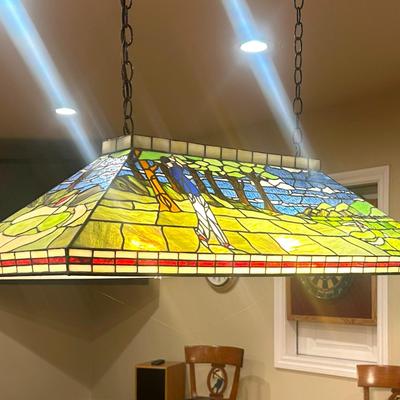 3 Bulb Hanging Stained Glass Golf Light 