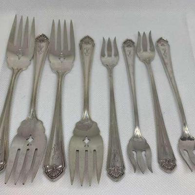 Sterling Silver 4 Dinner Forks and 4 Appetizer Forks #1
