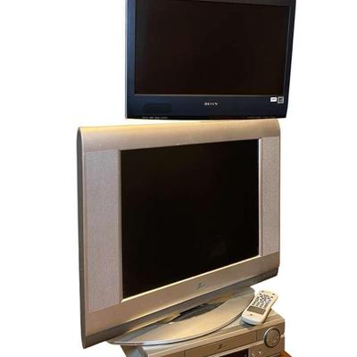 21” Sony & 23” Zenith Flat Screen TVs and Zenith VHS Player 