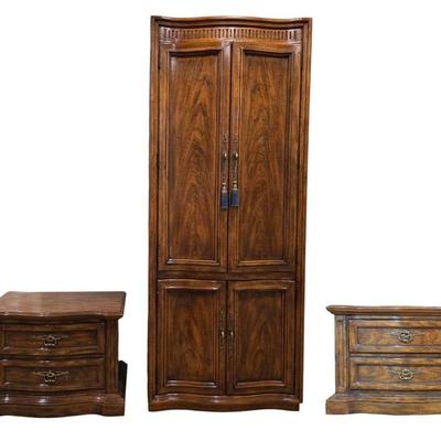 Drexel Armoire and 2 Night Stands