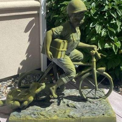 Bronze "Boy and Dog” Statue By Jim Davidson 