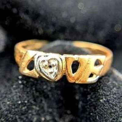 14K Women's Small "Love" Ring