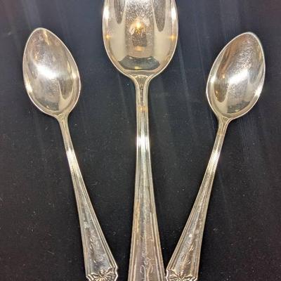 Sterling Serving Spoon & 2 Table Spoons - #2