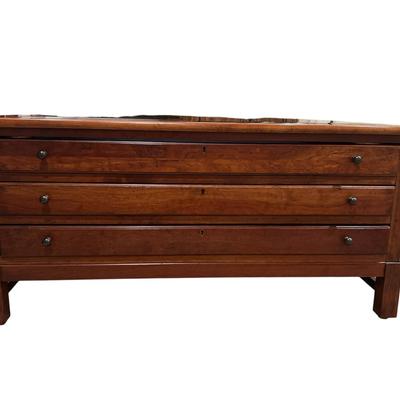 Bob Timberlake Square Glass Top Display Coffee Table with Drawers