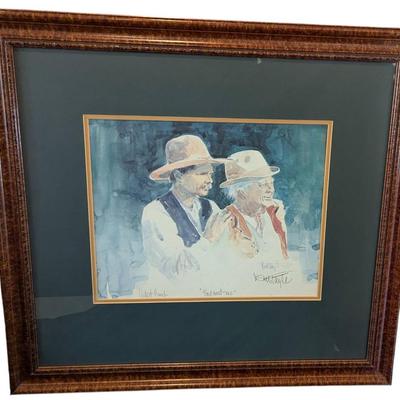Buck Taylor Signed Artist Proof, "Dad and Me," Original Watercolor