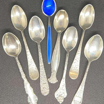 8 Assorted Sterling Silver Collector Spoons