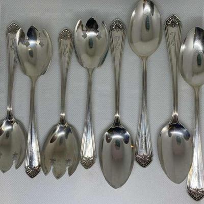 8 Sterling Silver Table Spoons  #1