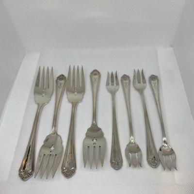 Sterling Silver 4 Dinner Forks and 4 Appetizer Forks #2