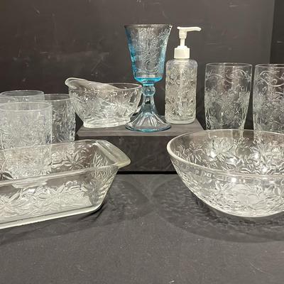 Princess Glass Glasses, Bowl, Casserole, Soap Dispenser 
