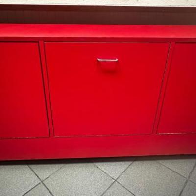 CCS156 - Red Foldout 3 Drawer Cabinet