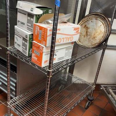 CCS030 Two Adjustable Three Shelf Metal Racks with Wheels