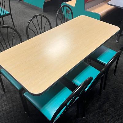 CCS066 Wood Laminate Table + 6 Chairs