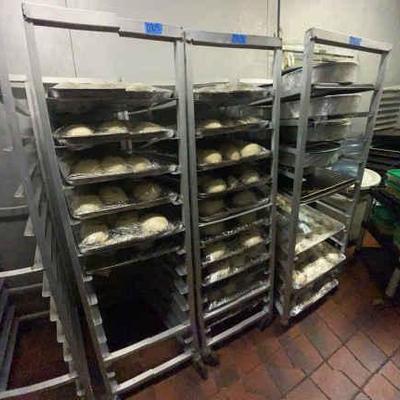 CCS070 3 Metal Rolling Carts And Trays 