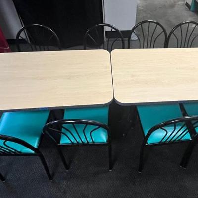 CCS092 2 Wood Laminate Tables + 8 Chairs