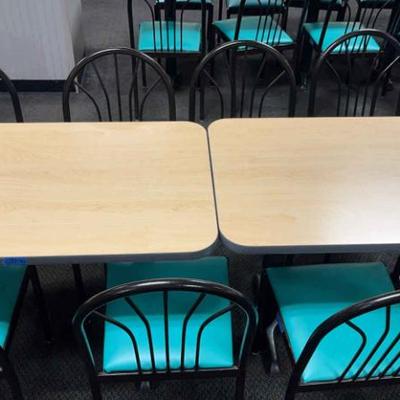 CCS077 - Eight chairs and two small tables 