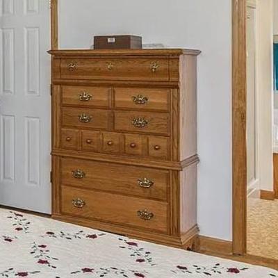 Sale Photo Thumbnail #186: Oak tall dresser 