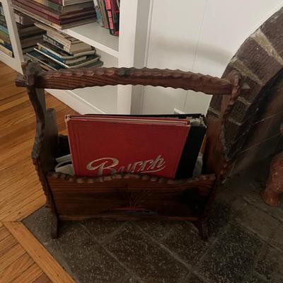 rustic vintage for fireplace kindling or books.. booksholder...