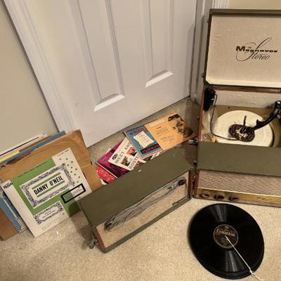 Sale Photo Thumbnail #1: Mid-Century Magnavox Stereo Deluxe Record Player 
