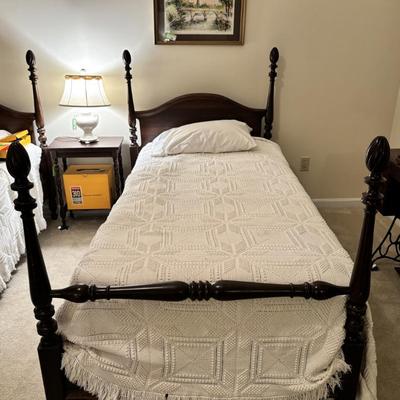 Sale Photo Thumbnail #38: Vtg. Twin Size Four Poster Bed