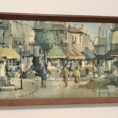 Sale Photo Thumbnail #8: Framed Wall Art/European Market Street Scene