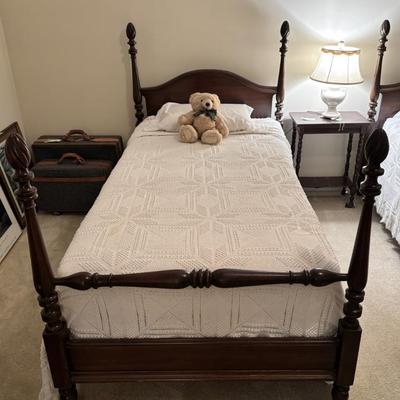 Sale Photo Thumbnail #25: Vtg. Twin Size Four Poster Bed