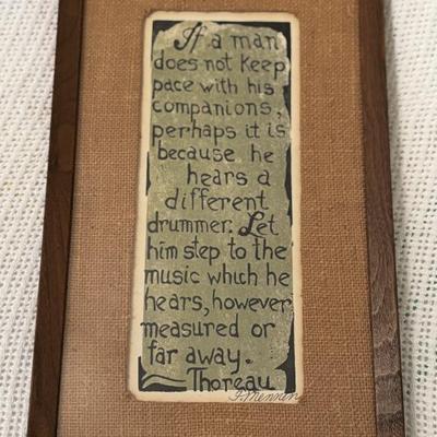 Sale Photo Thumbnail #9: Art Piece featuring a quote from Henry David