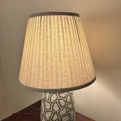 Sale Photo Thumbnail #41: Textured Table Lamp w/ Ceramic Base & Woven Shade