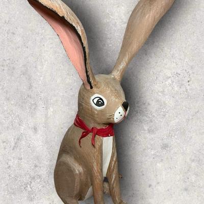 Hector Rascon Hand Crafted Wooden Bunny (24 Inch)