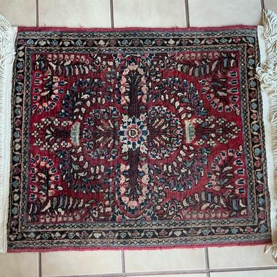 Small Oriental Wool Rug 23.5" x 26.5" without fringe