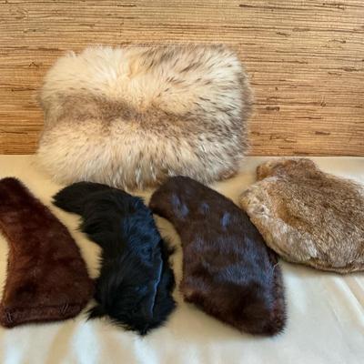Fur Collars, Throw Pillow And Handbag 