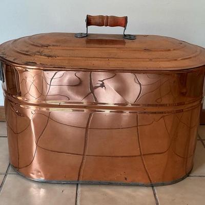 Revere Large Copper Wash Basin w/ Lid
