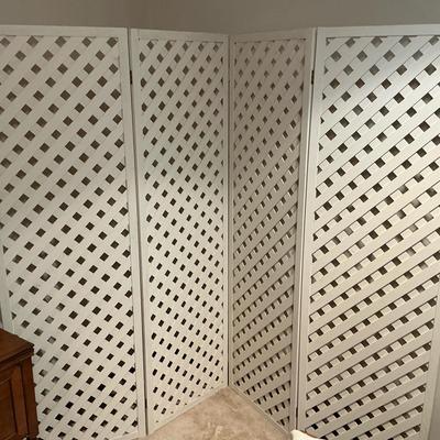 White Wooden Room Screen (87 Inch)