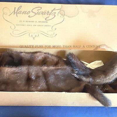 Vintage Mano Swartz Four Full Body Pelt Mink Fur Wrap