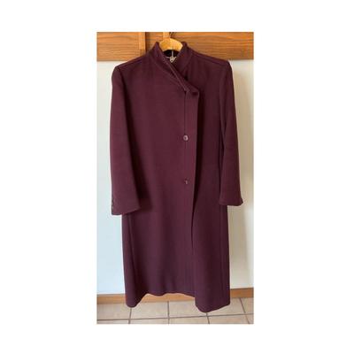 Vintage Plum Wool Coat Satin Lined