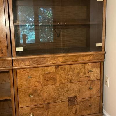 Art Deco Birds Eye Veneer Cabinet & Drawers