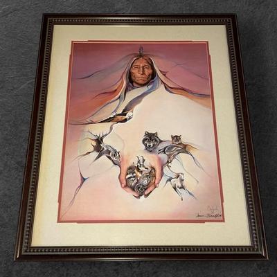 Marie Buchfink Signed Native American Print (26 x 31.5)