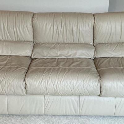 Beige Leather Sofa