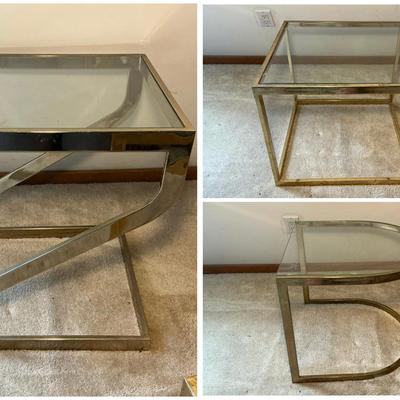 Three Glass Top Small End Tables