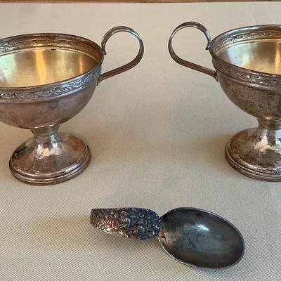 Weighted Sugar And Creamer With Spoon 