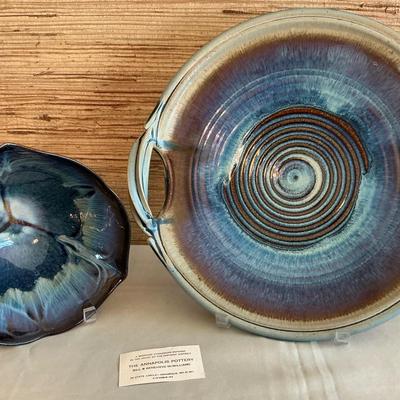 Bill Campbell Pottery Tray And Bowl