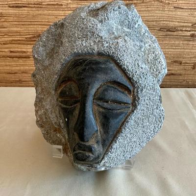 Carved Stone Cafe Sculpture 