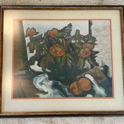 George Braque "Peonies" Framed Print 28.25" x 24.5"
