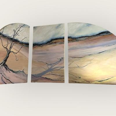 Enormous Three Panel Wall Art (13 Ft Width)
