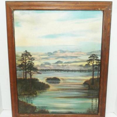 Sale Photo Thumbnail #9: oil painting signed E ALDRICH