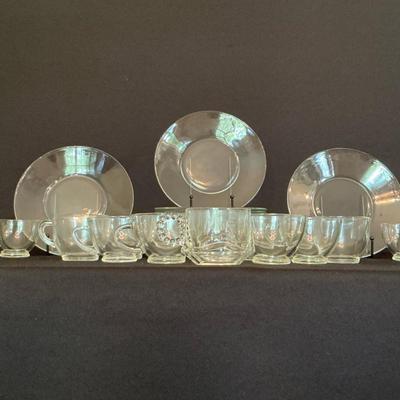 Brunch Glass Plates And Coffee Cups 