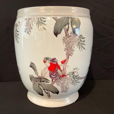 Whimsical Ceramic Vase With Monkeys