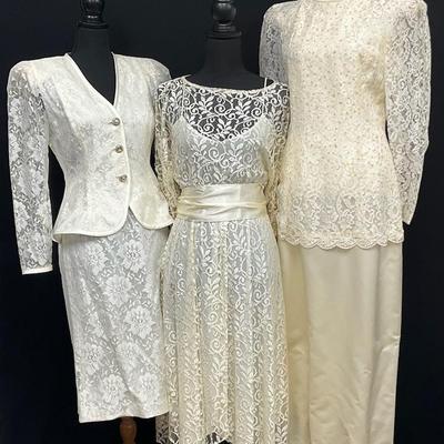 Three Floral Laced Wedding/ Mother Of The Bride Dresses