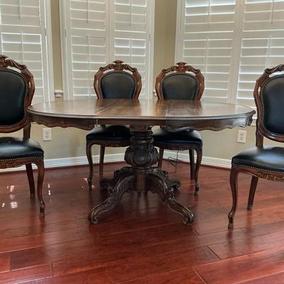 Antique Dining Table And Chairs
