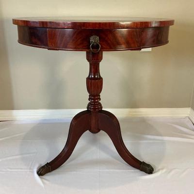 Vintage Colony Court Drum Table With Claw Feet