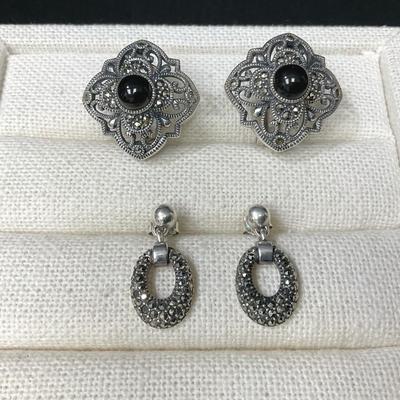 Vintage Sterling Silver Earring Pair
